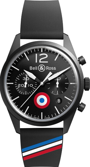 Bell & Ross Vintage BR 126 French Air Force Insignia Black PVD Steel replica watch - Click Image to Close